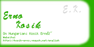 erno kosik business card